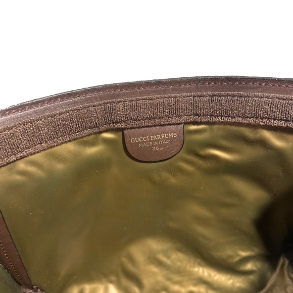 Gucci Brown Suede Clutch with Red and Green Stripe - Picture 6 of 6